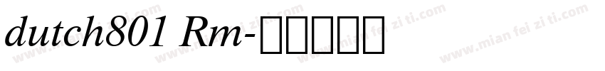 dutch801 Rm字体转换